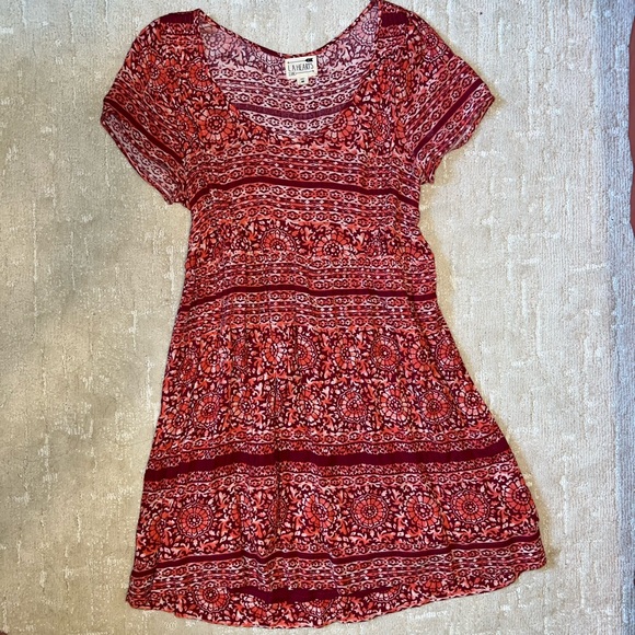 Red Printed Day Dress - Picture 1 of 1